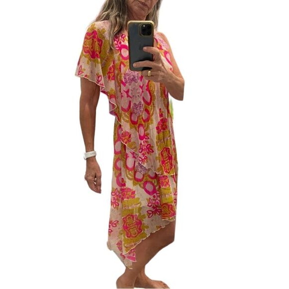 NEW BCBGMaxAzria Asymmetrical Hem Floral Dress.Size XS - Picture 4 of 16